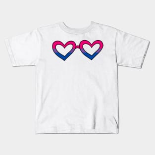 Bisexual pride flag heart sunglasses Kids T-Shirt